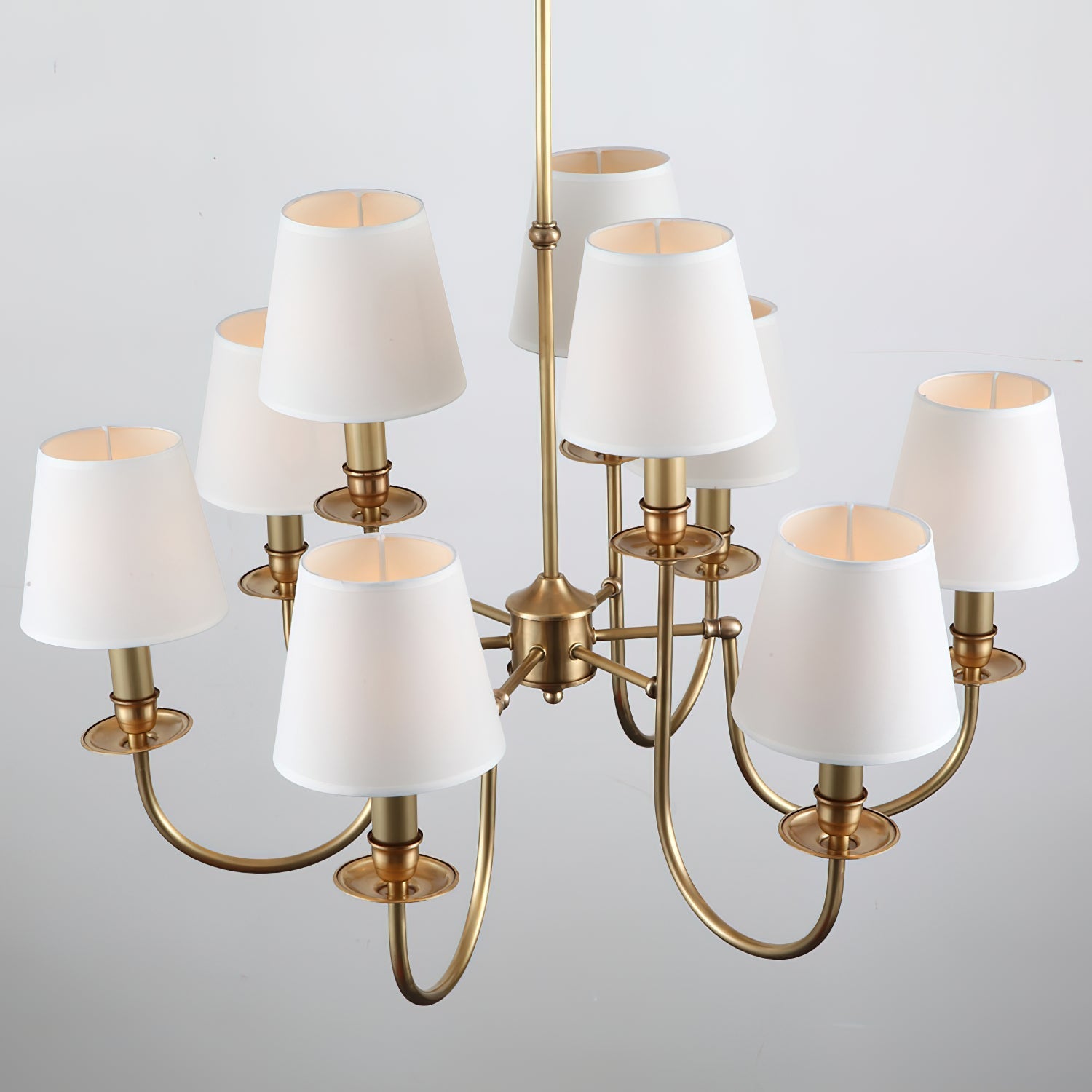 Vilorira Vintage Brass Fabric Chandelier - Lamp Copper