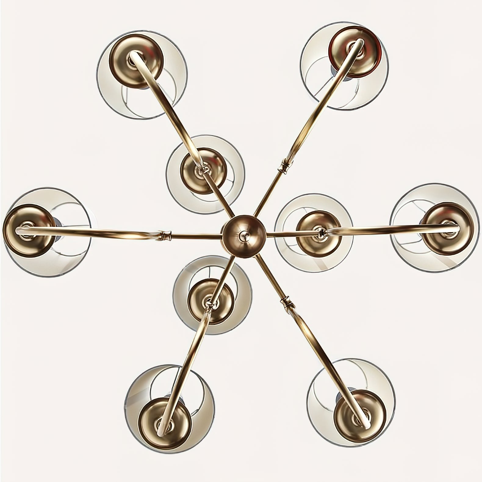 Vilorira Vintage Brass Fabric Chandelier - Lamp Copper