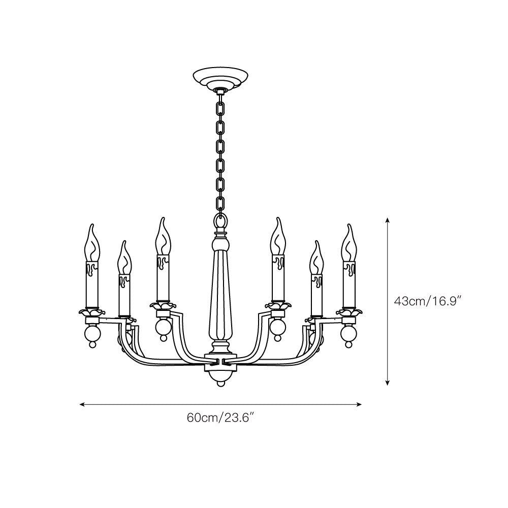 Vorinor Vintage Industrial Metal Chandelier - Lamp Copper