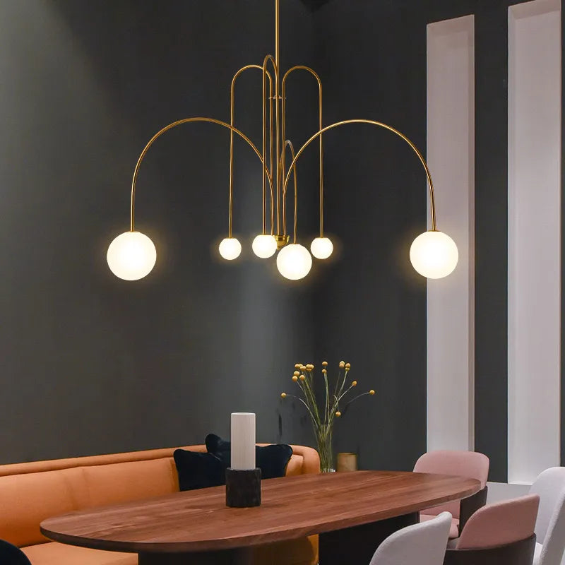 Monica Pendant Light Double Layer Glass Bubble - Lamp Copper