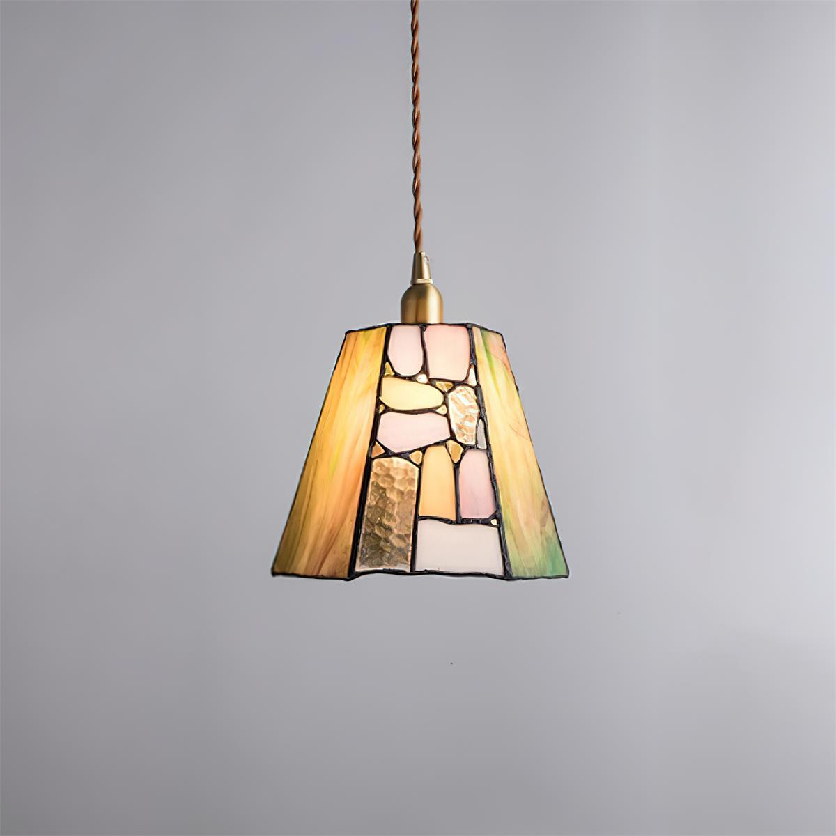 Mavine Tiffany-Style Stained Glass Pendant Light - Lamp Copper
