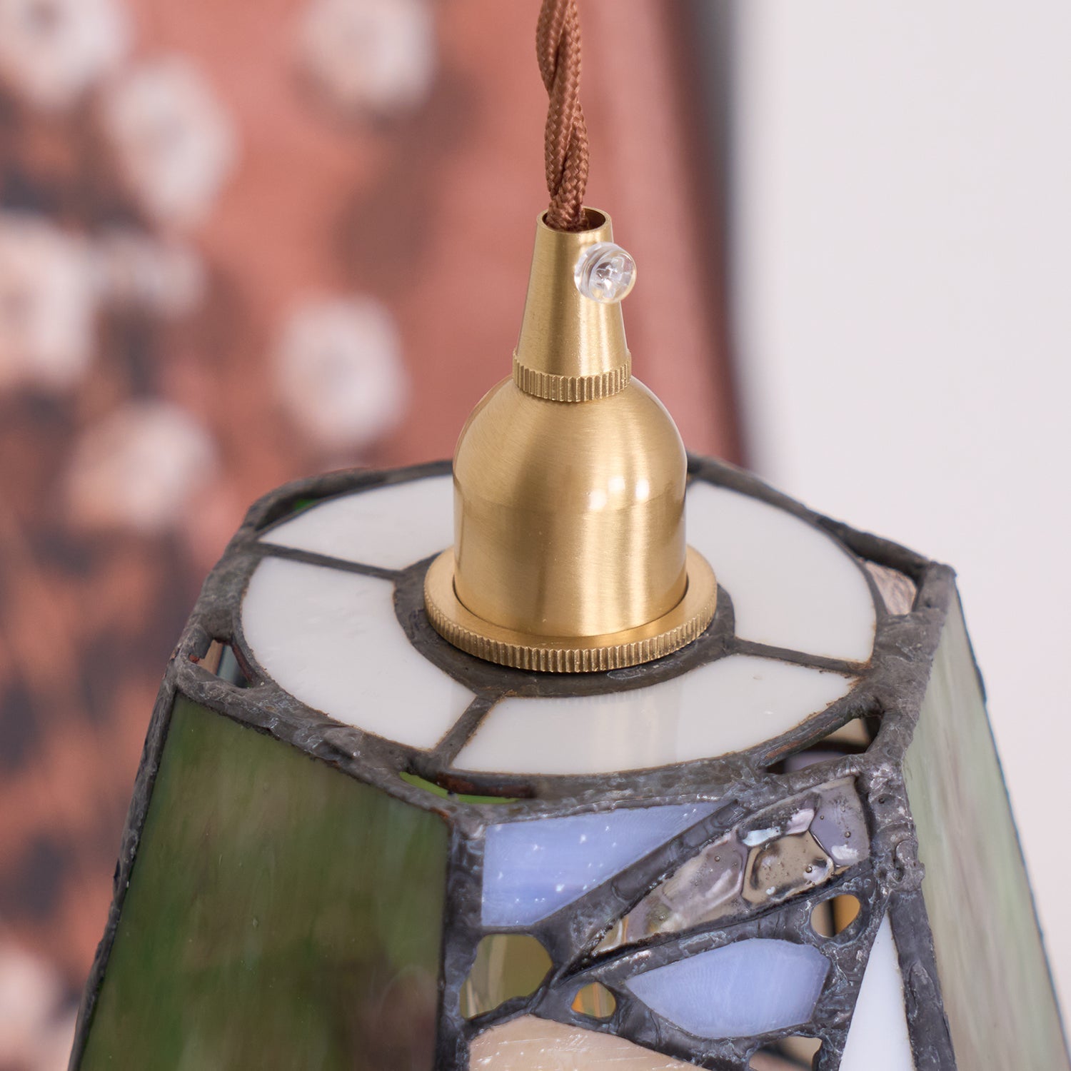 Mavine Tiffany-Style Stained Glass Pendant Light - Lamp Copper