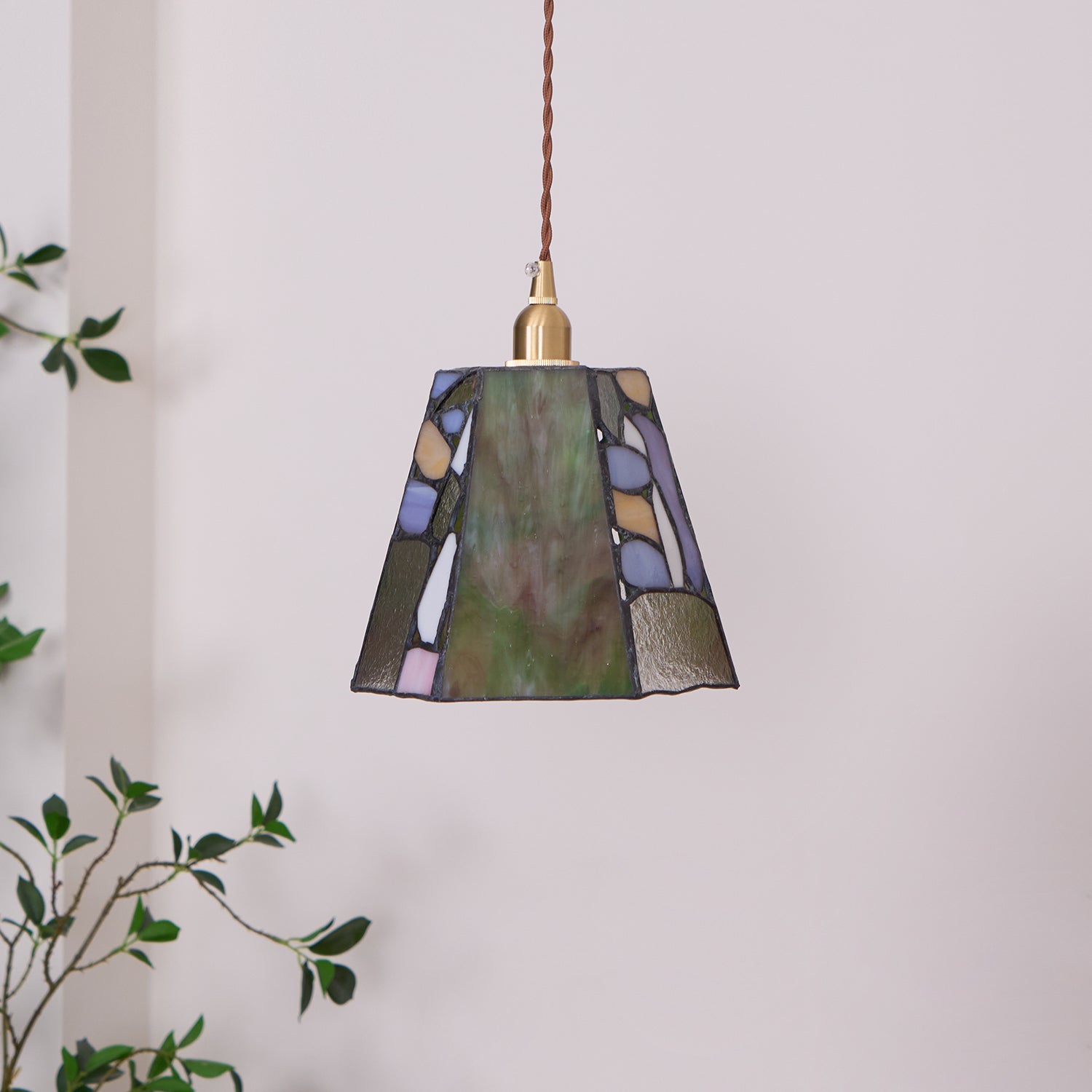 Mavine Tiffany-Style Stained Glass Pendant Light - Lamp Copper
