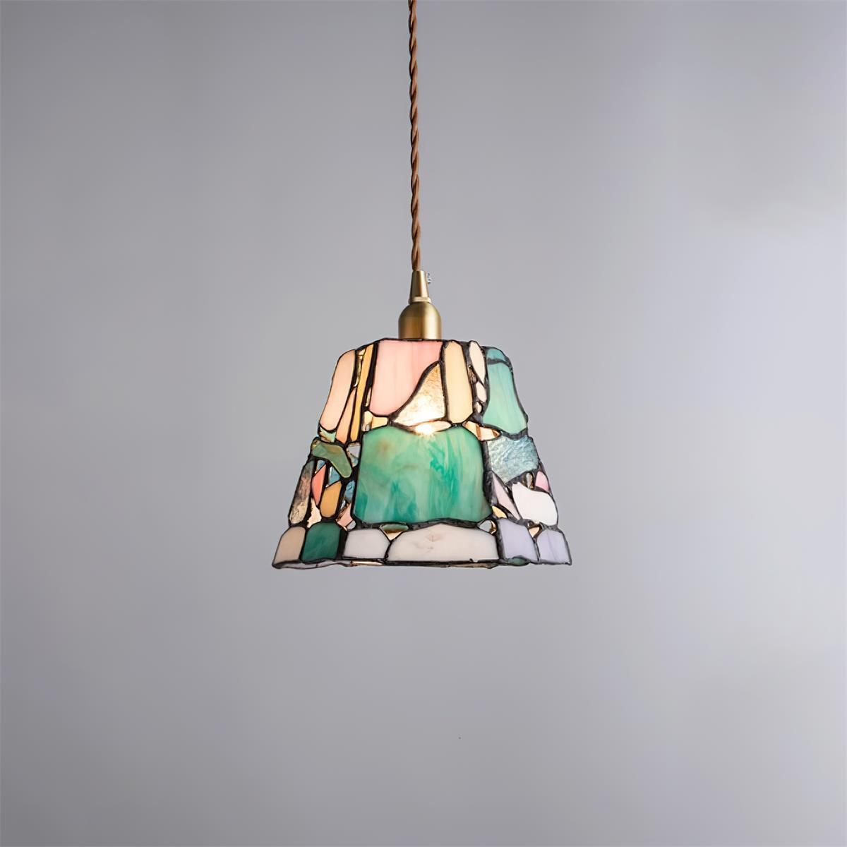 Mavine Tiffany-Style Stained Glass Pendant Light - Lamp Copper