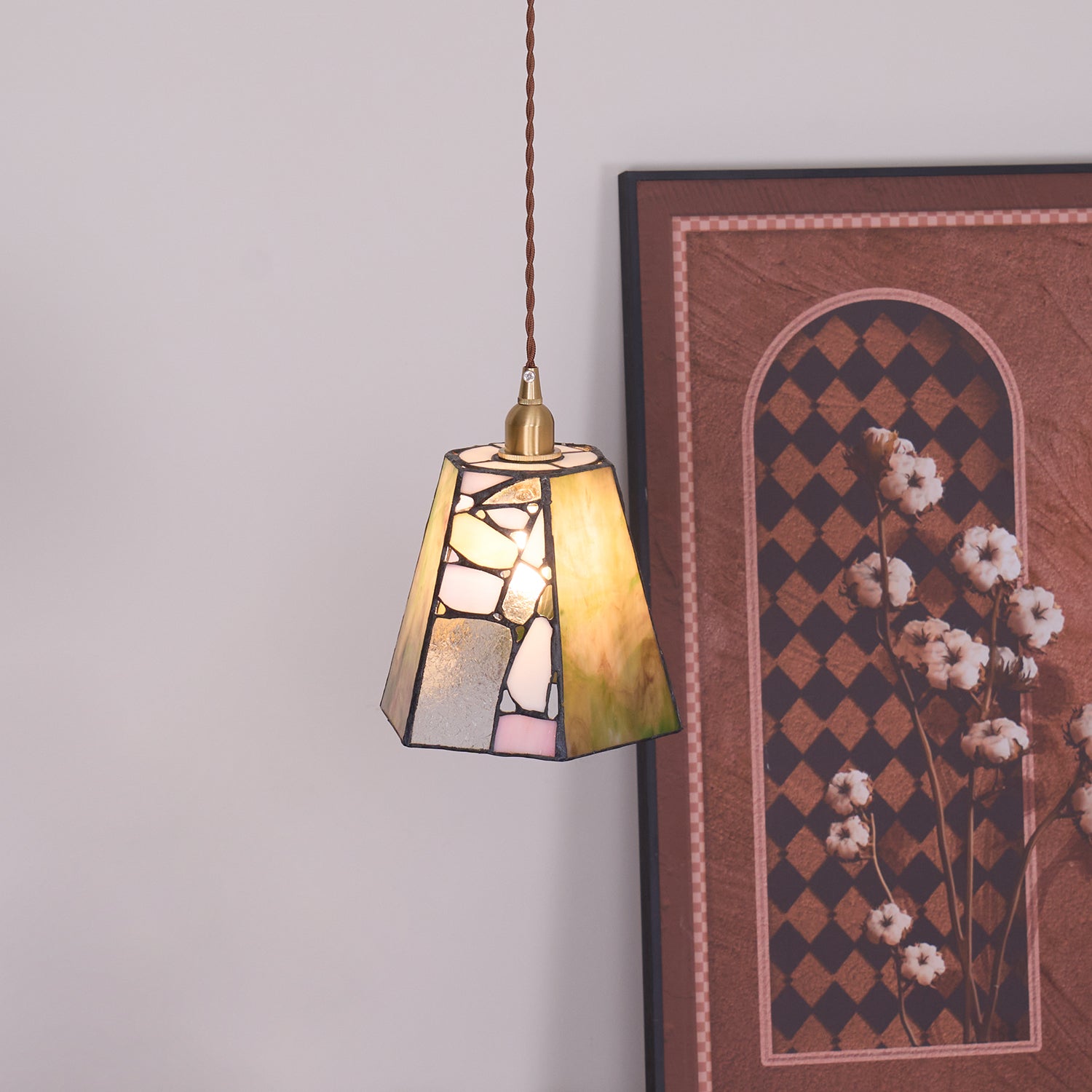 Mavine Tiffany-Style Stained Glass Pendant Light - Lamp Copper
