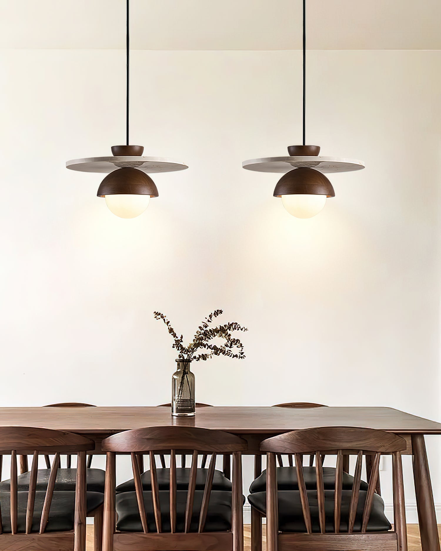 Ritta Pendant Light Glass Globe Travertine - Lamp Copper