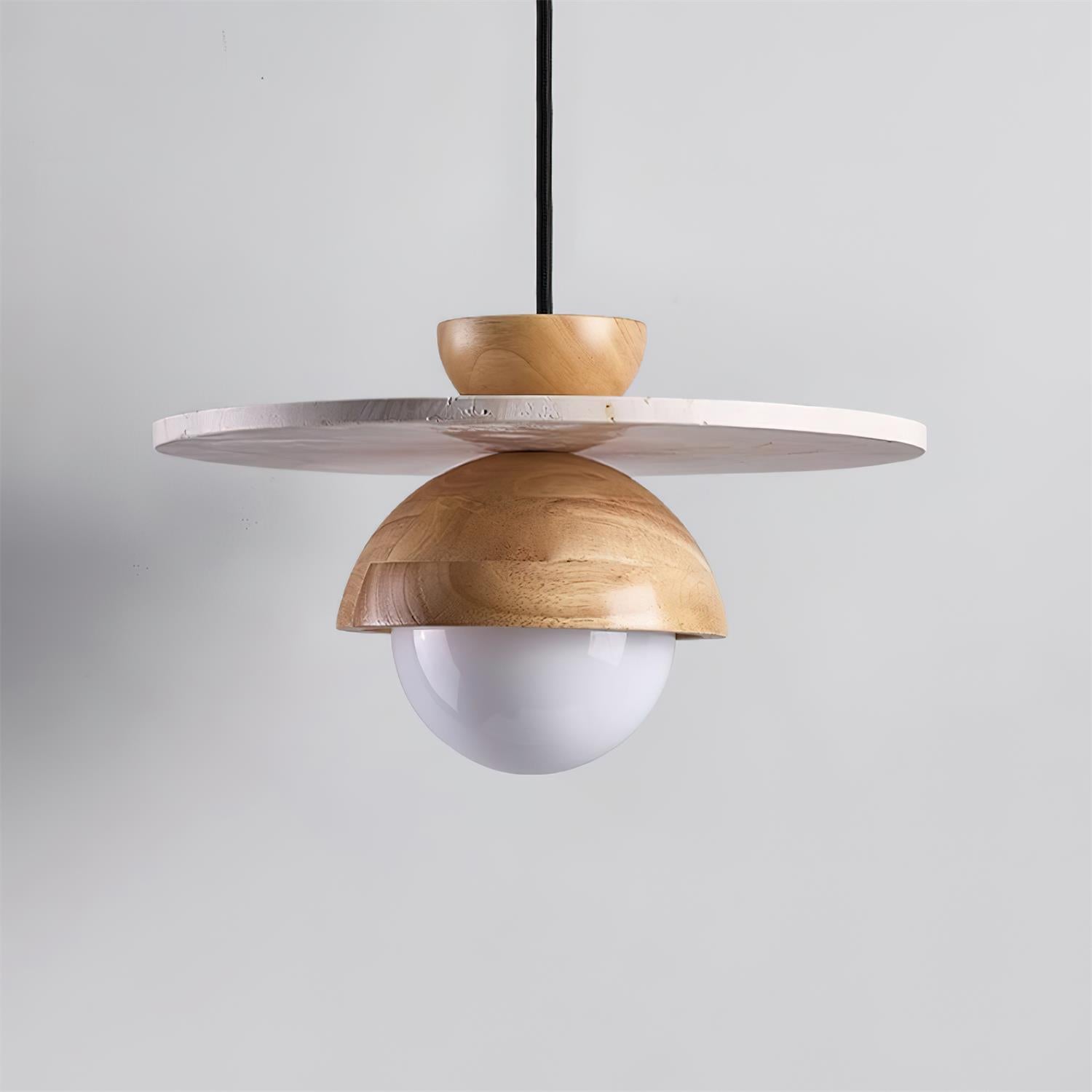 Ritta Pendant Light Glass Globe Travertine - Lamp Copper