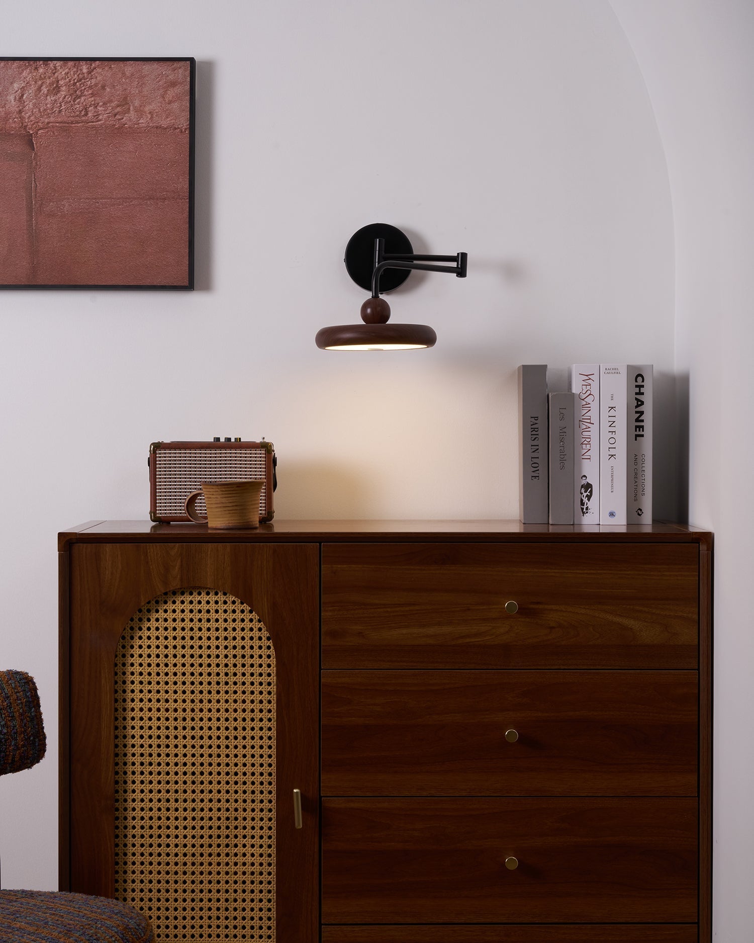 Nella Wooden Wall Light - Lamp Copper