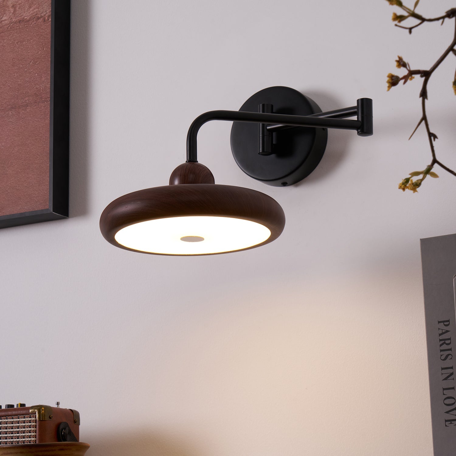 Nella Wooden Wall Light - Lamp Copper