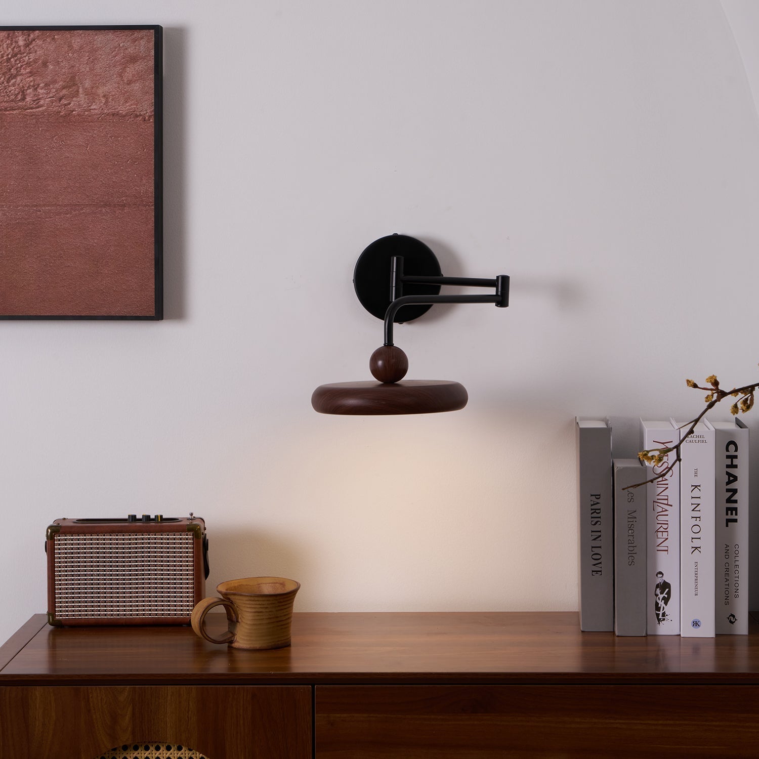Nella Wooden Wall Light - Lamp Copper