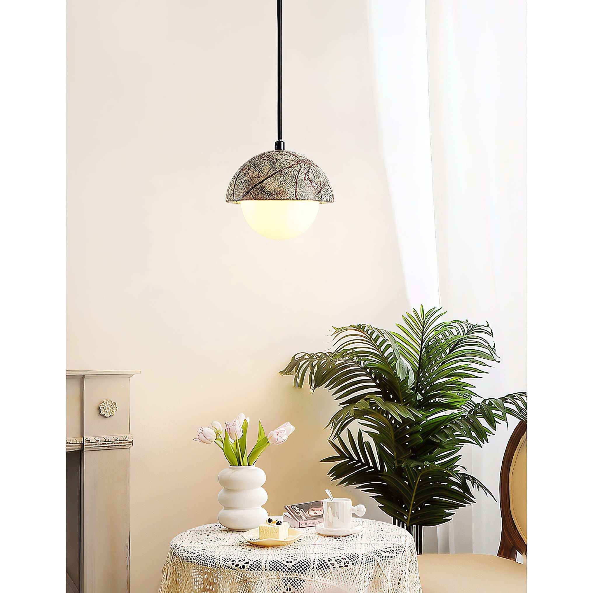Lylorarae Modern Minimalist Marble Glass Pendant Lamp - Lamp Copper