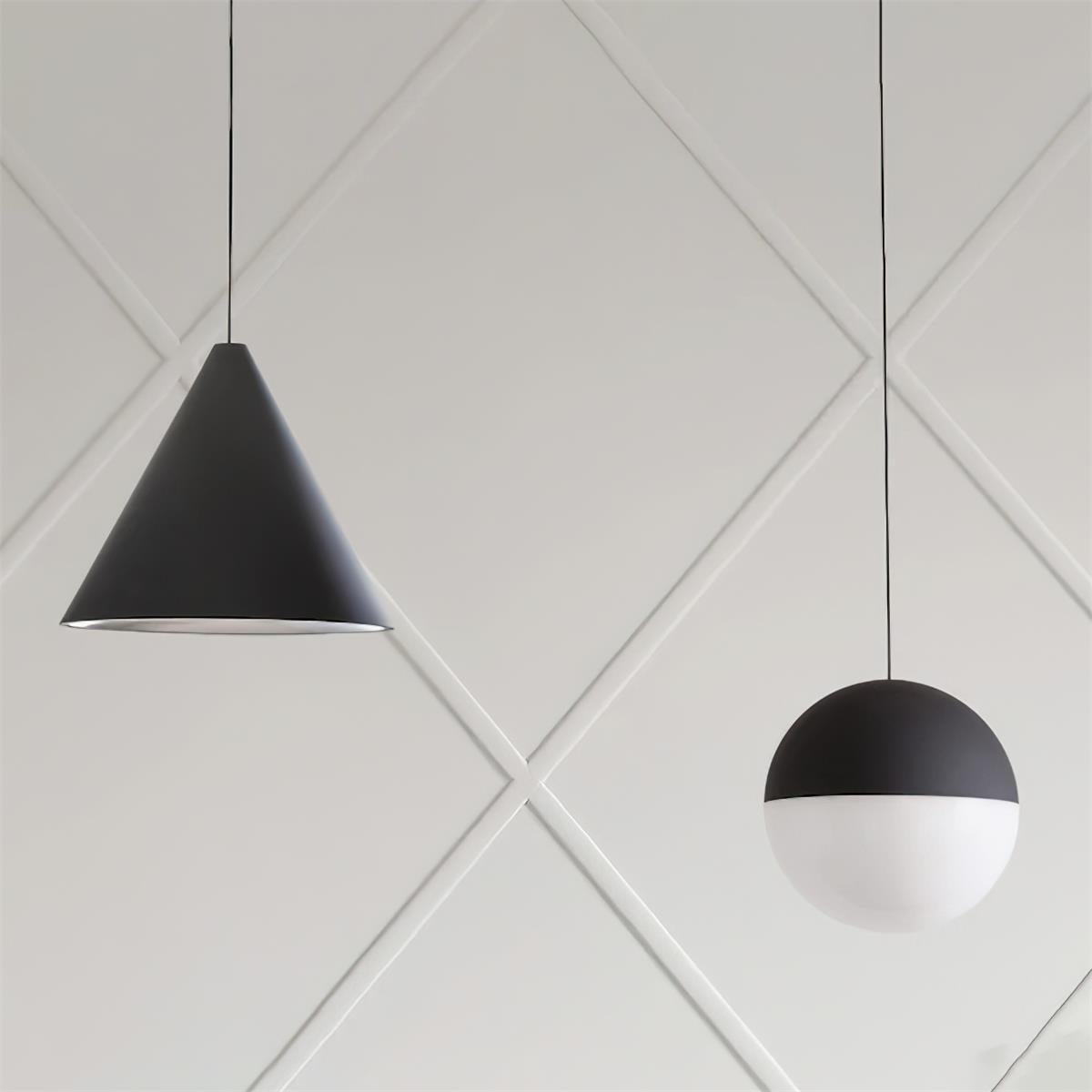 Pendant Light Black Cone Shade Industrial - Lamp Copper