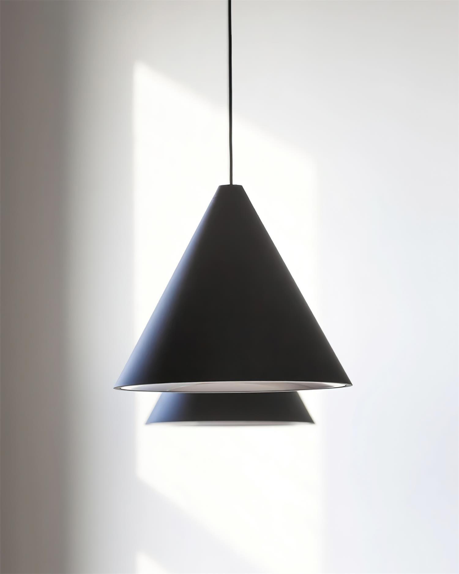 Pendant Light Black Cone Shade Industrial - Lamp Copper