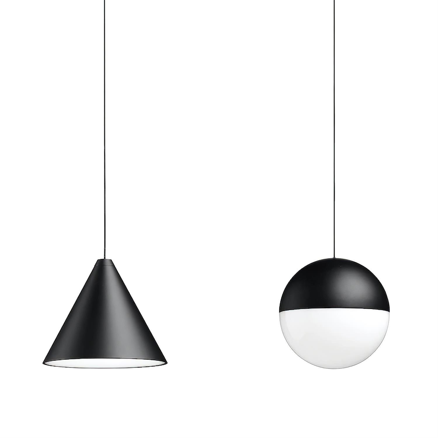 Pendant Light Black Cone Shade Industrial - Lamp Copper