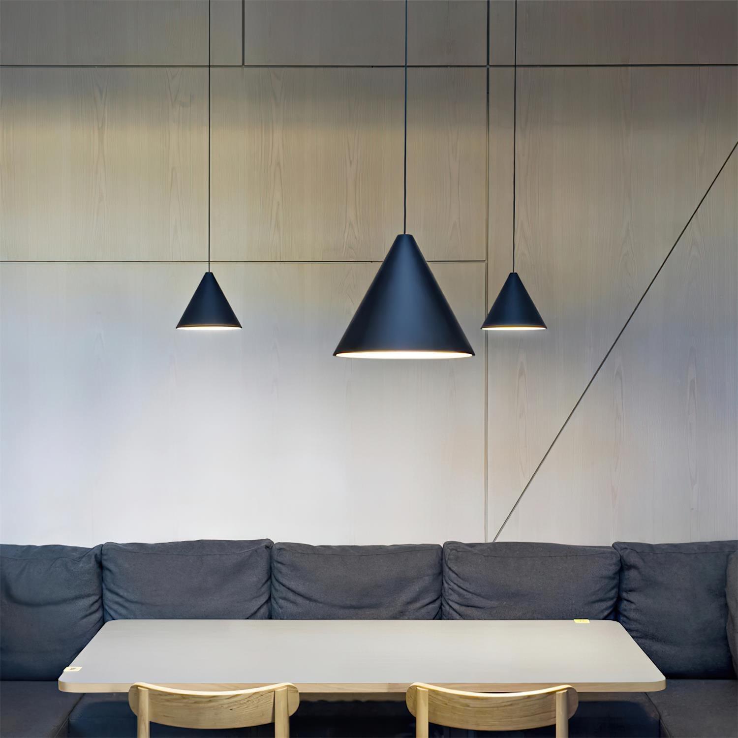 Pendant Light Black Cone Shade Industrial - Lamp Copper