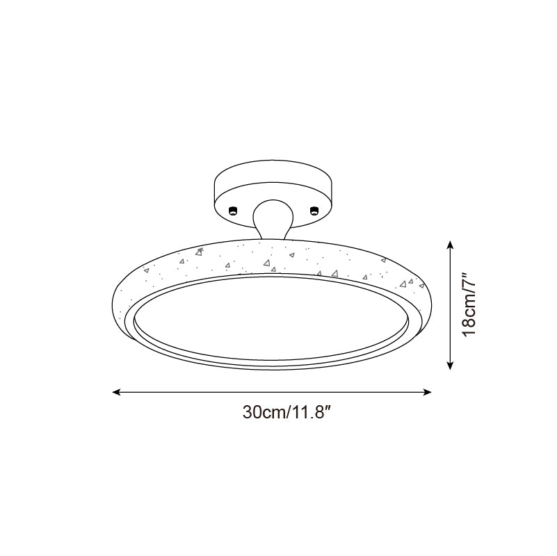 Dovai Travertine Semi Flush Ceiling Light - Lamp Copper