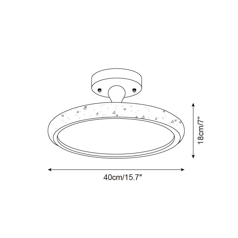 Dovai Travertine Semi Flush Ceiling Light - Lamp Copper