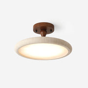 Dovai Travertine Semi Flush Ceiling Light - Lamp Copper