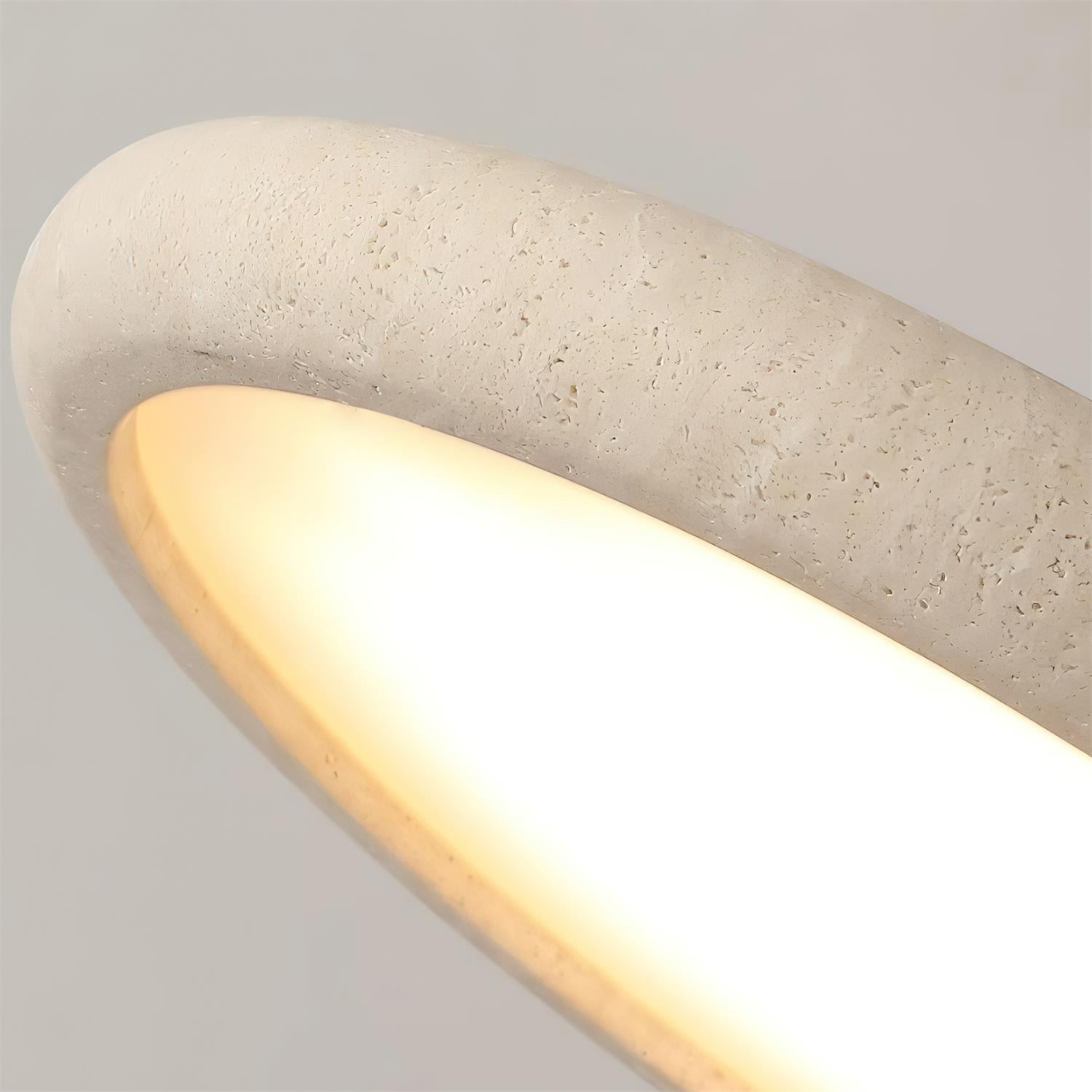 Dovai Travertine Semi Flush Ceiling Light - Lamp Copper