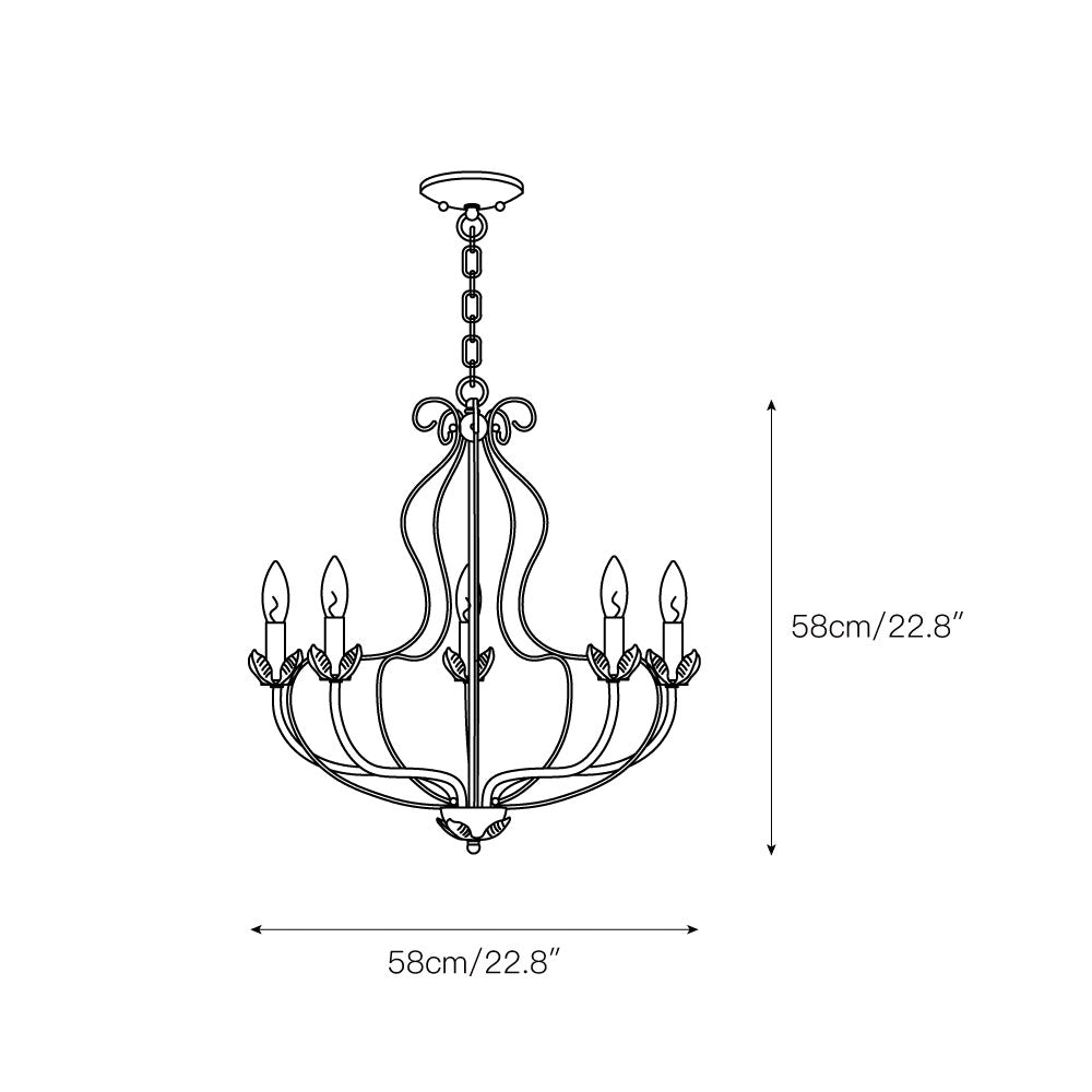 Avtalan Vintage Industrial Metal Chandelier - Lamp Copper