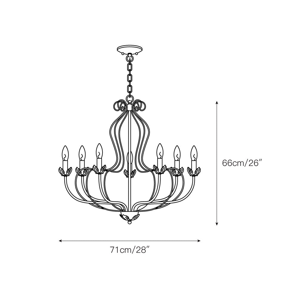 Avtalan Vintage Industrial Metal Chandelier - Lamp Copper