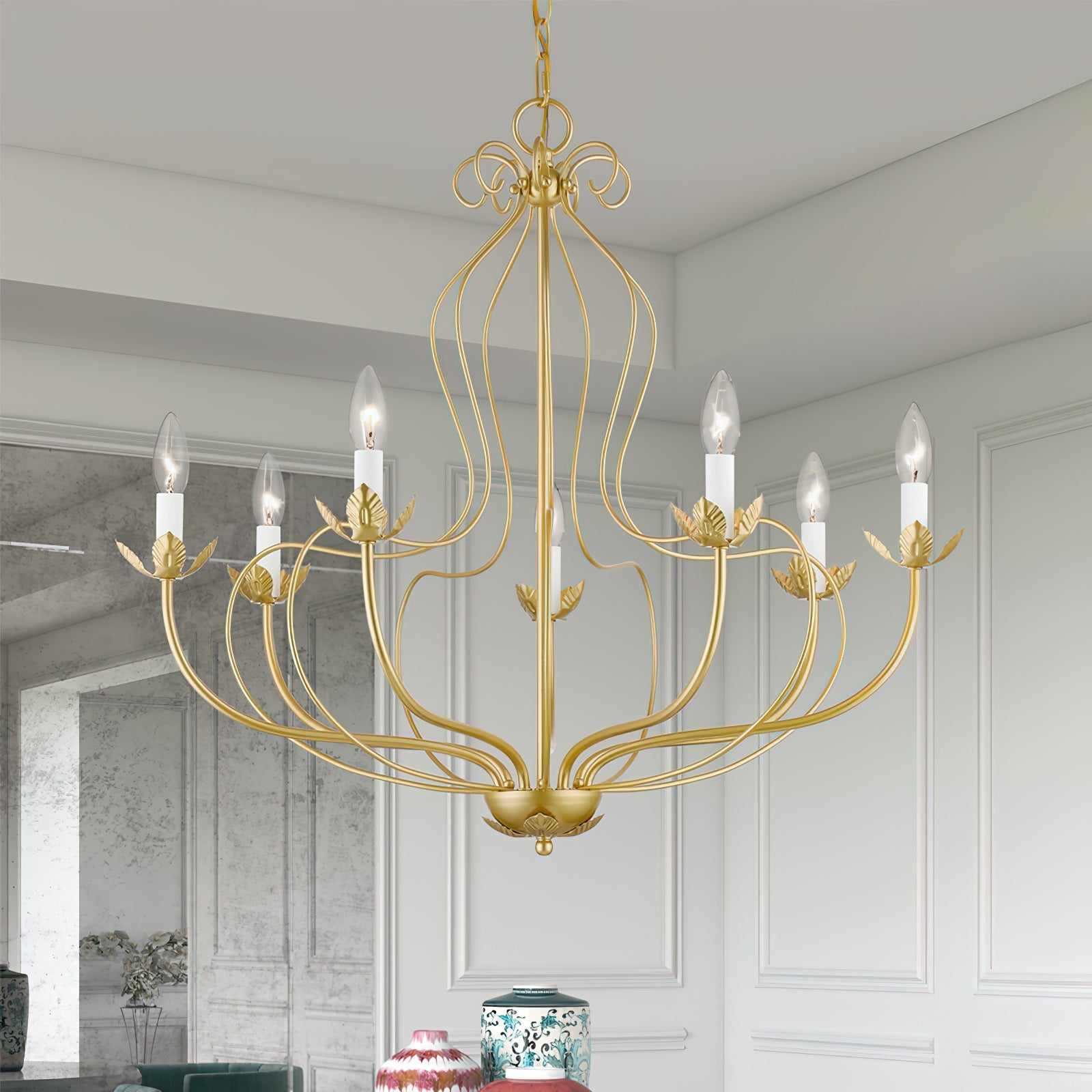 Avtalan Vintage Industrial Metal Chandelier - Lamp Copper