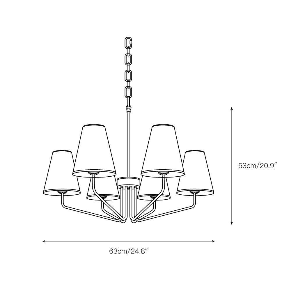 Aurdoreth Vintage Industrial Brass Fabric Chandelier - Lamp Copper
