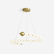 Chandelier Brass Ring Acrylic Spheres Modern Minimalist - Lamp Copper