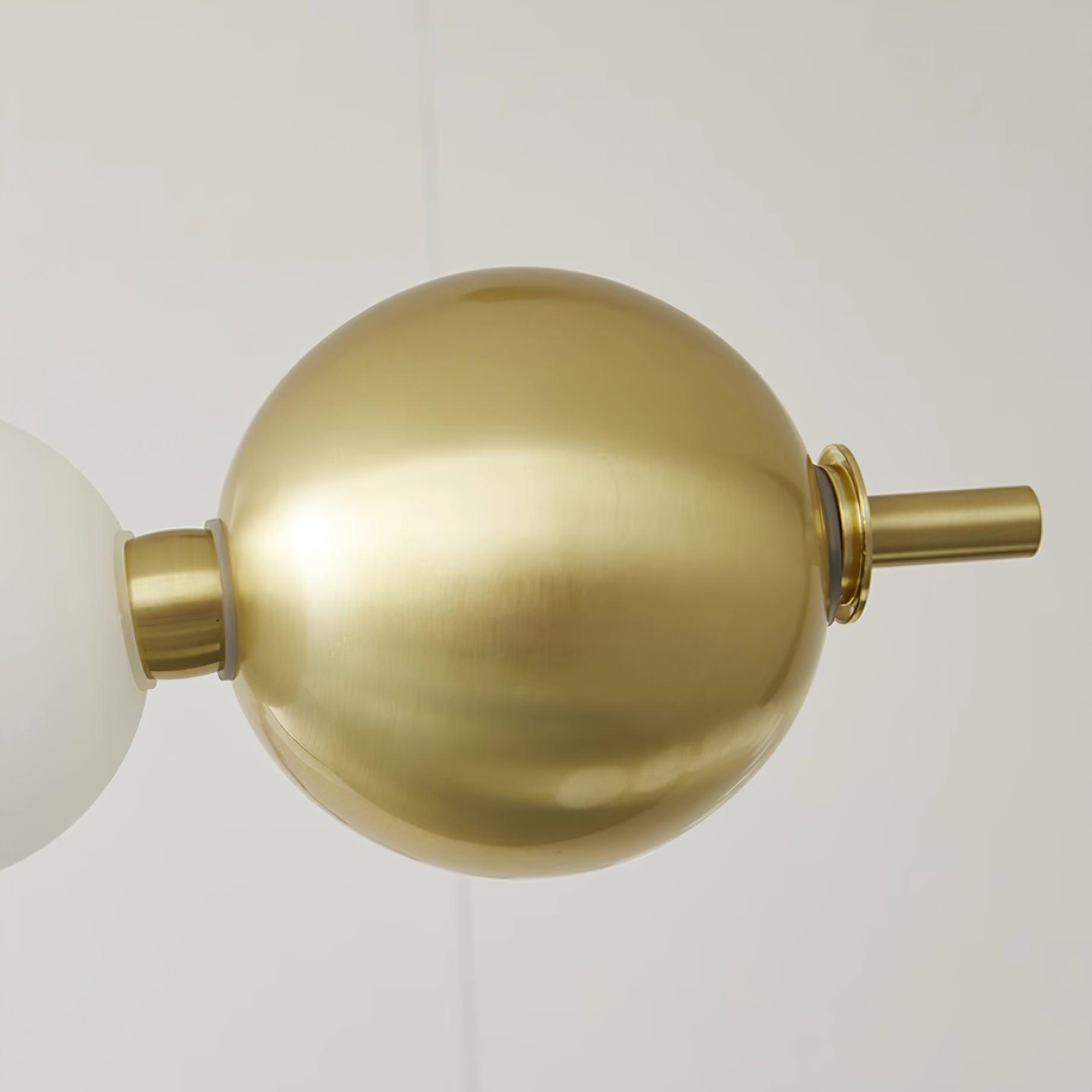 Chandelier Brass Ring Acrylic Spheres Modern Minimalist - Lamp Copper