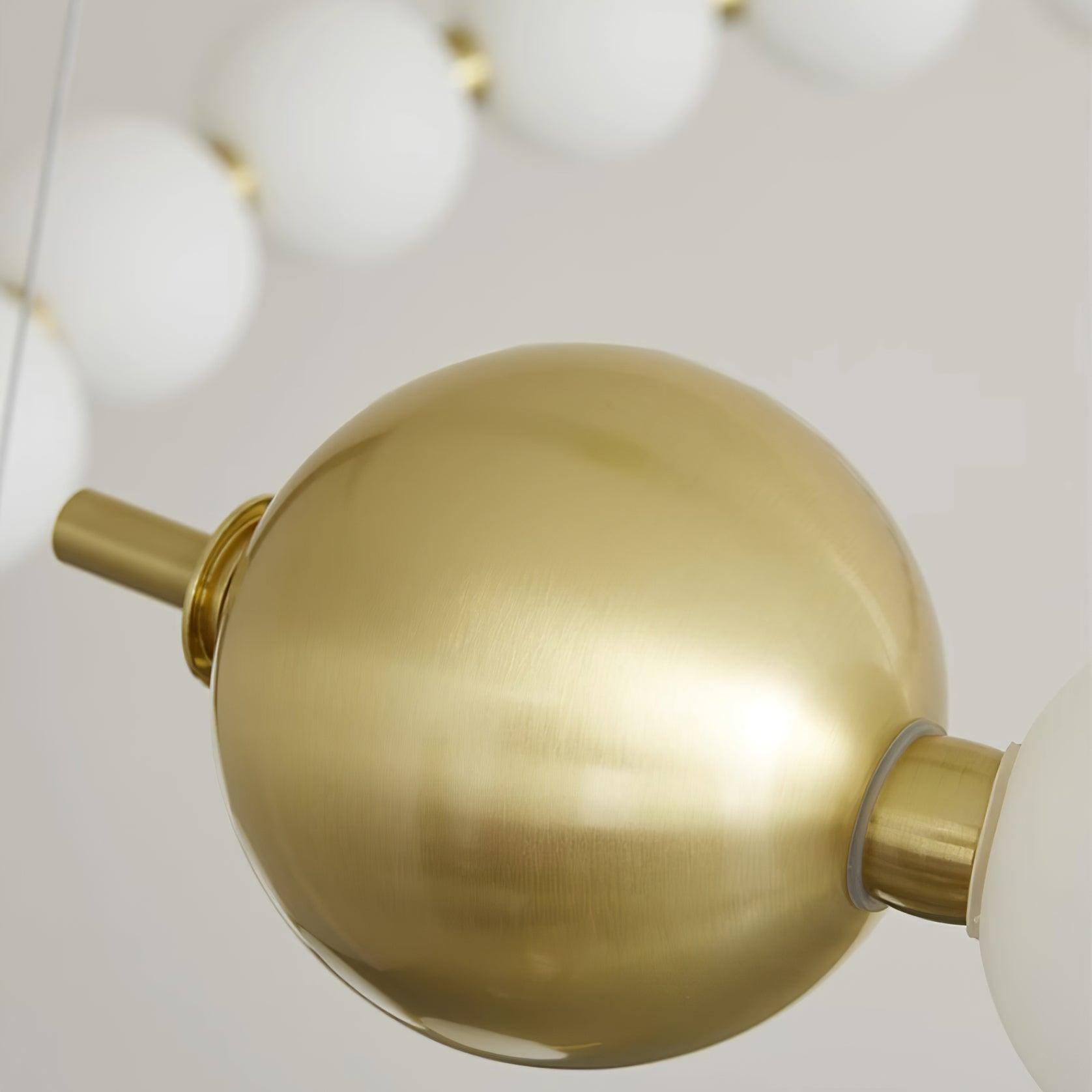 Chandelier Brass Ring Acrylic Spheres Modern Minimalist - Lamp Copper