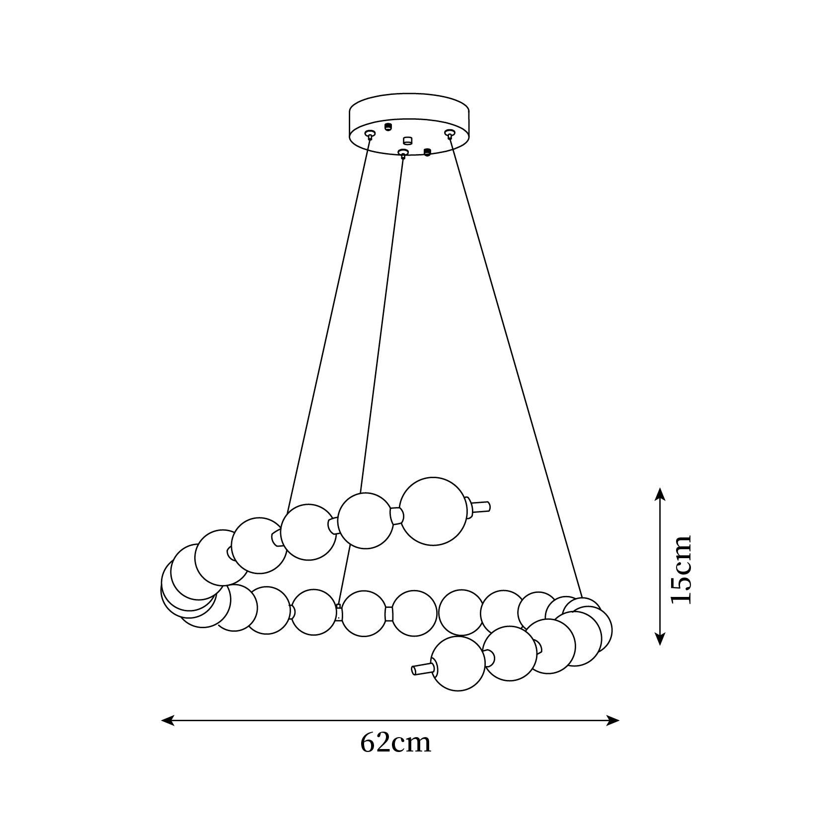 Chandelier Brass Ring Acrylic Spheres Modern Minimalist - Lamp Copper