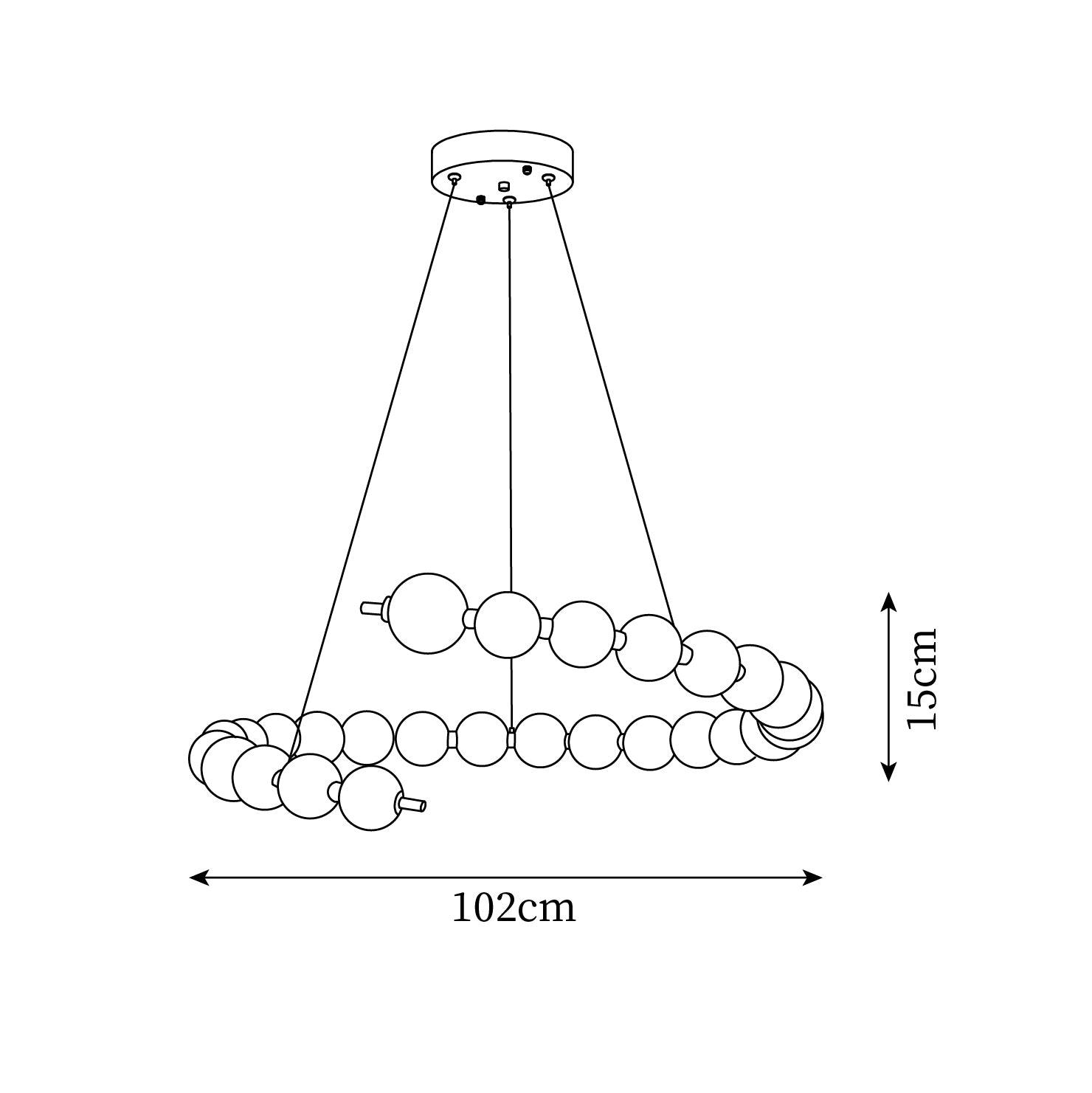 Chandelier Brass Ring Acrylic Spheres Modern Minimalist - Lamp Copper