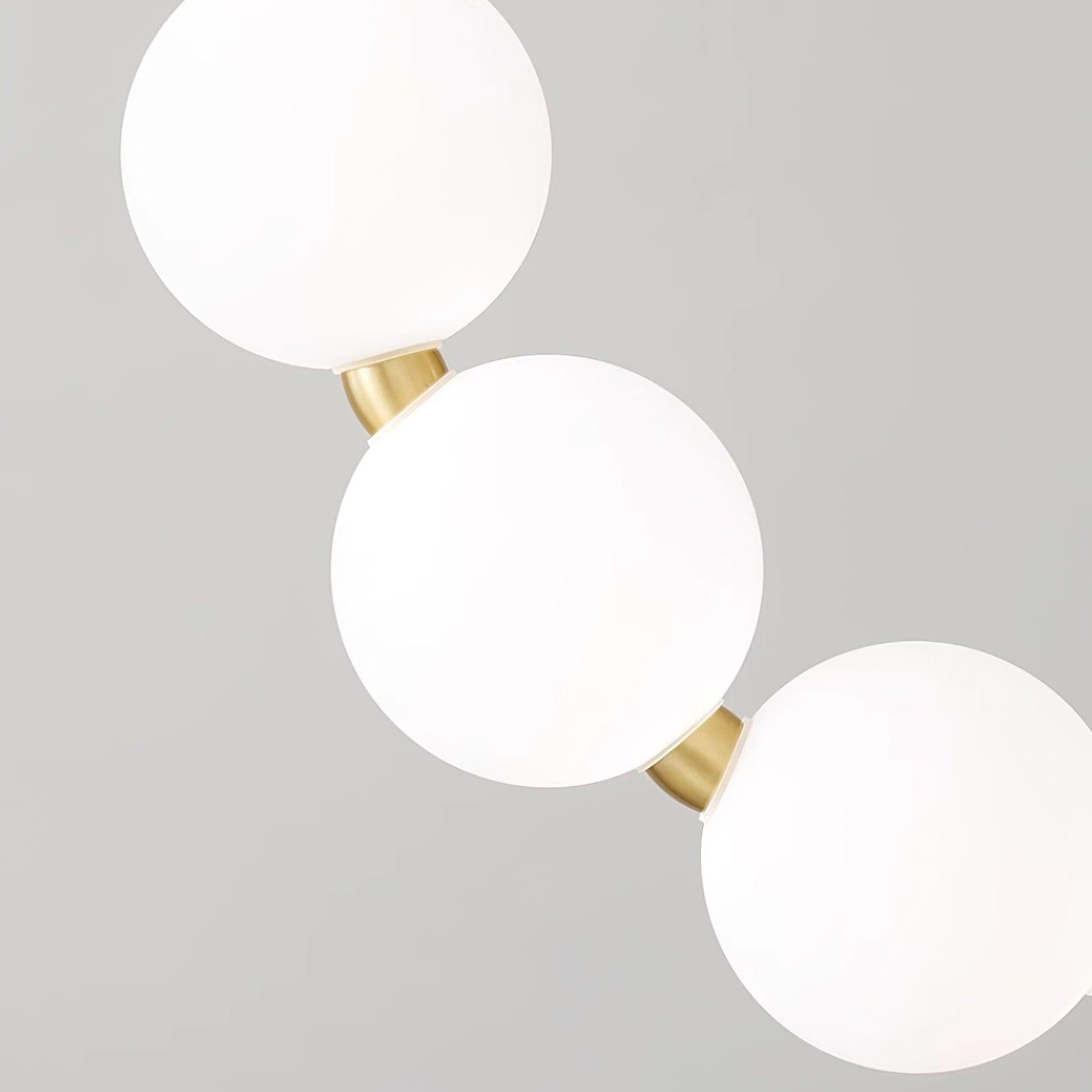 Chandelier Brass Ring Acrylic Spheres Modern Minimalist - Lamp Copper