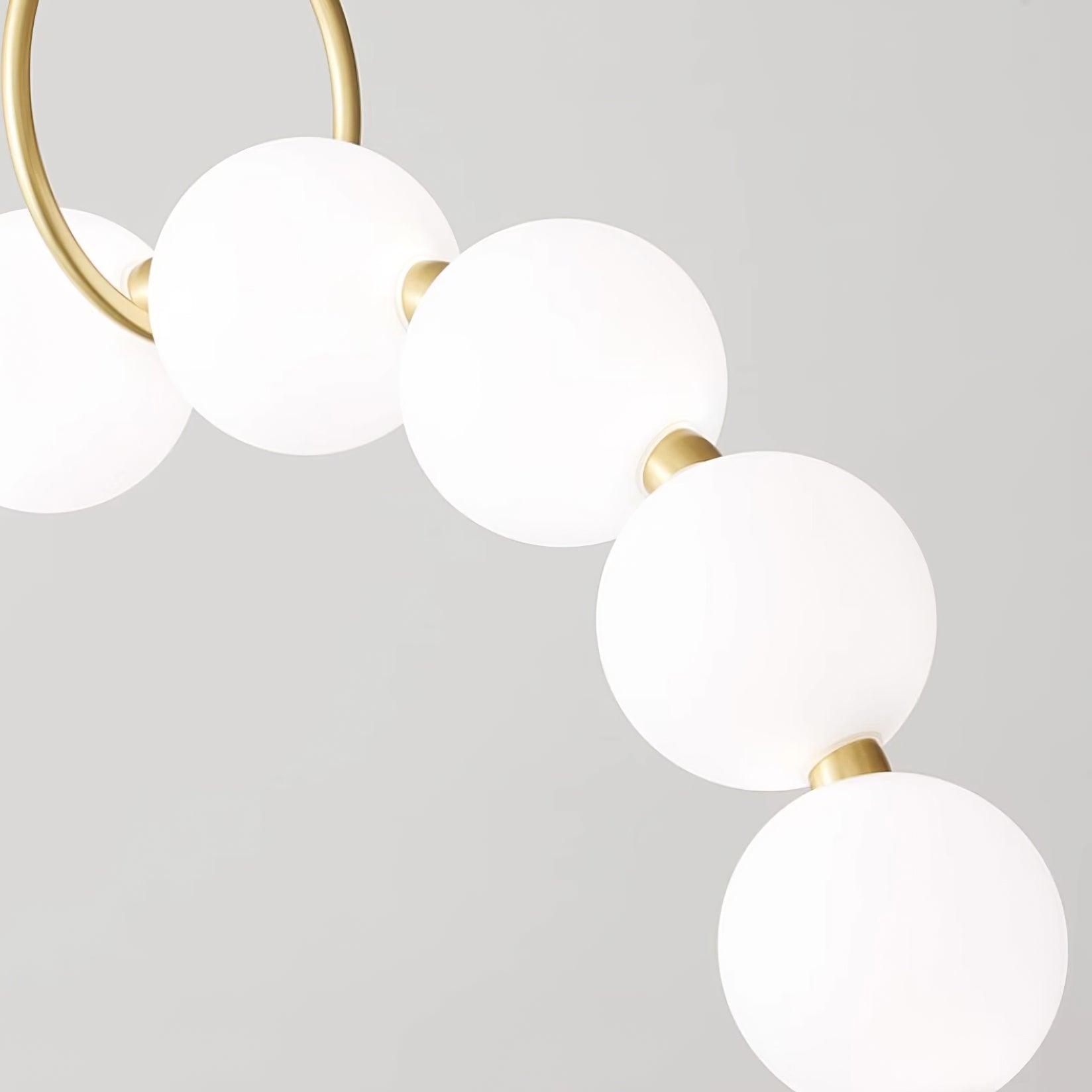 Chandelier Brass Ring Acrylic Spheres Modern Minimalist - Lamp Copper