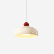 Pendant Light Dome Shade White Red - Lamp Copper
