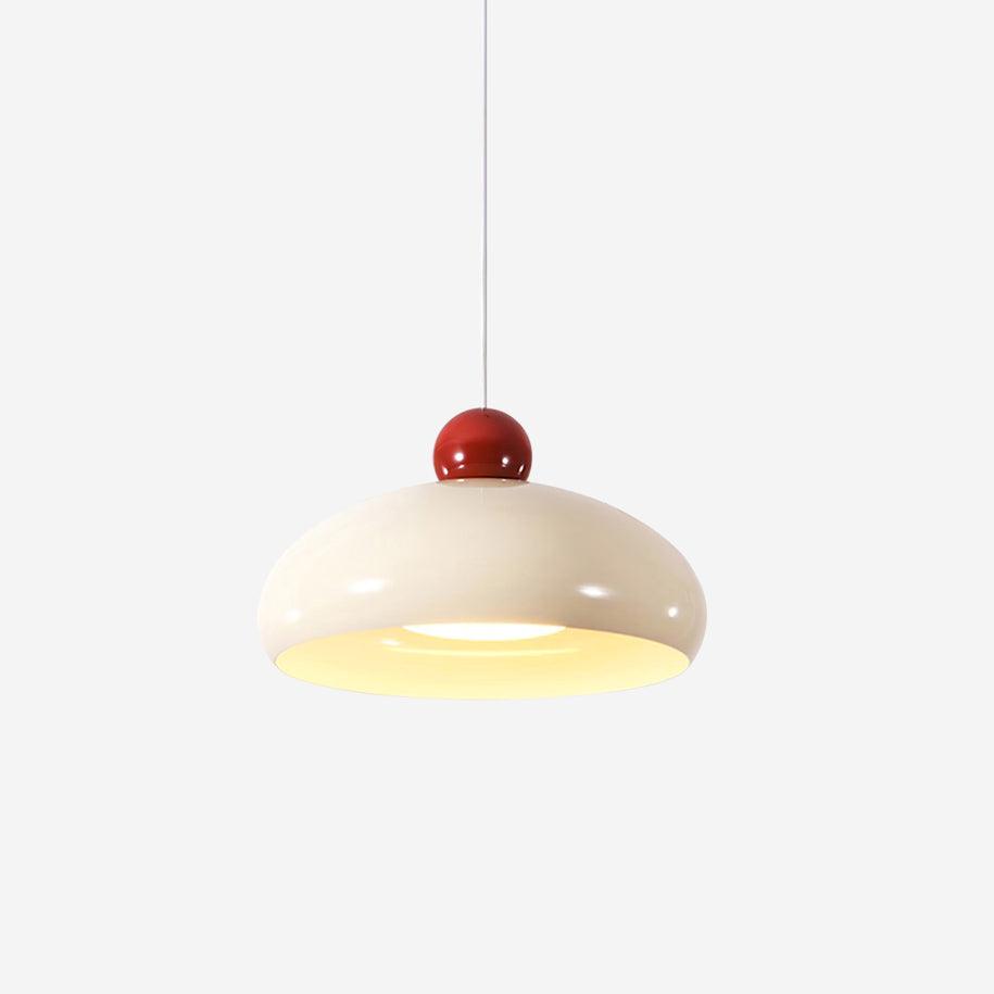 Pendant Light Dome Shade White Red - Lamp Copper