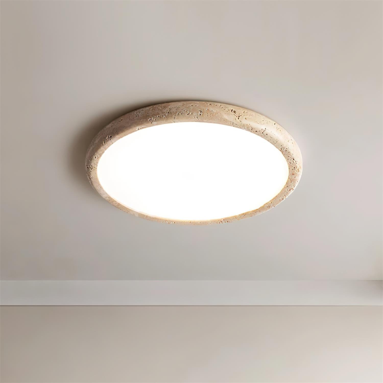 Lunaro Travertine Ceiling Light - Lamp Copper