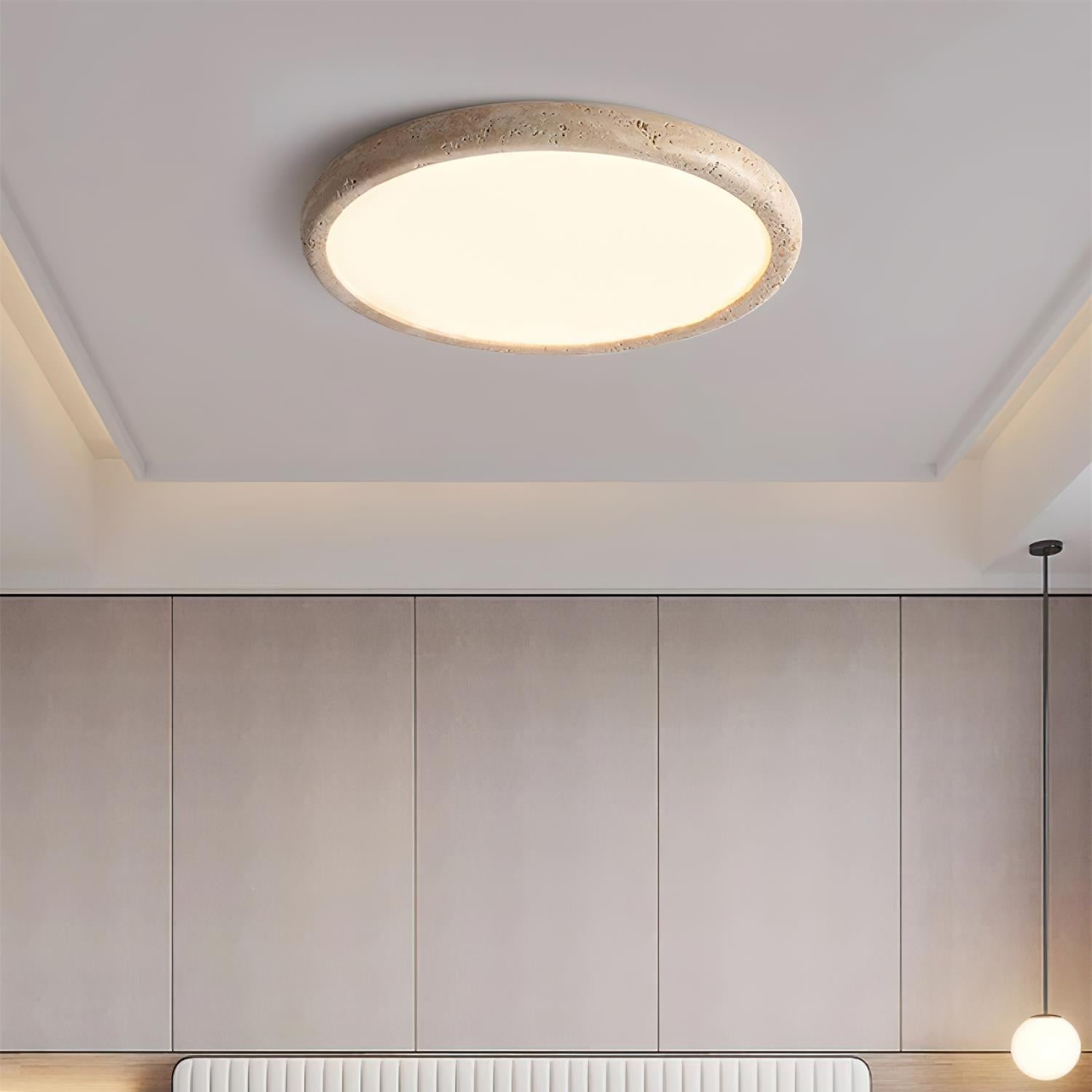 Lunaro Travertine Ceiling Light - Lamp Copper