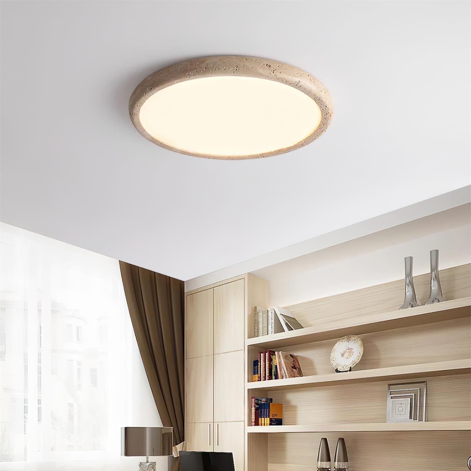 Lunaro Travertine Ceiling Light - Lamp Copper