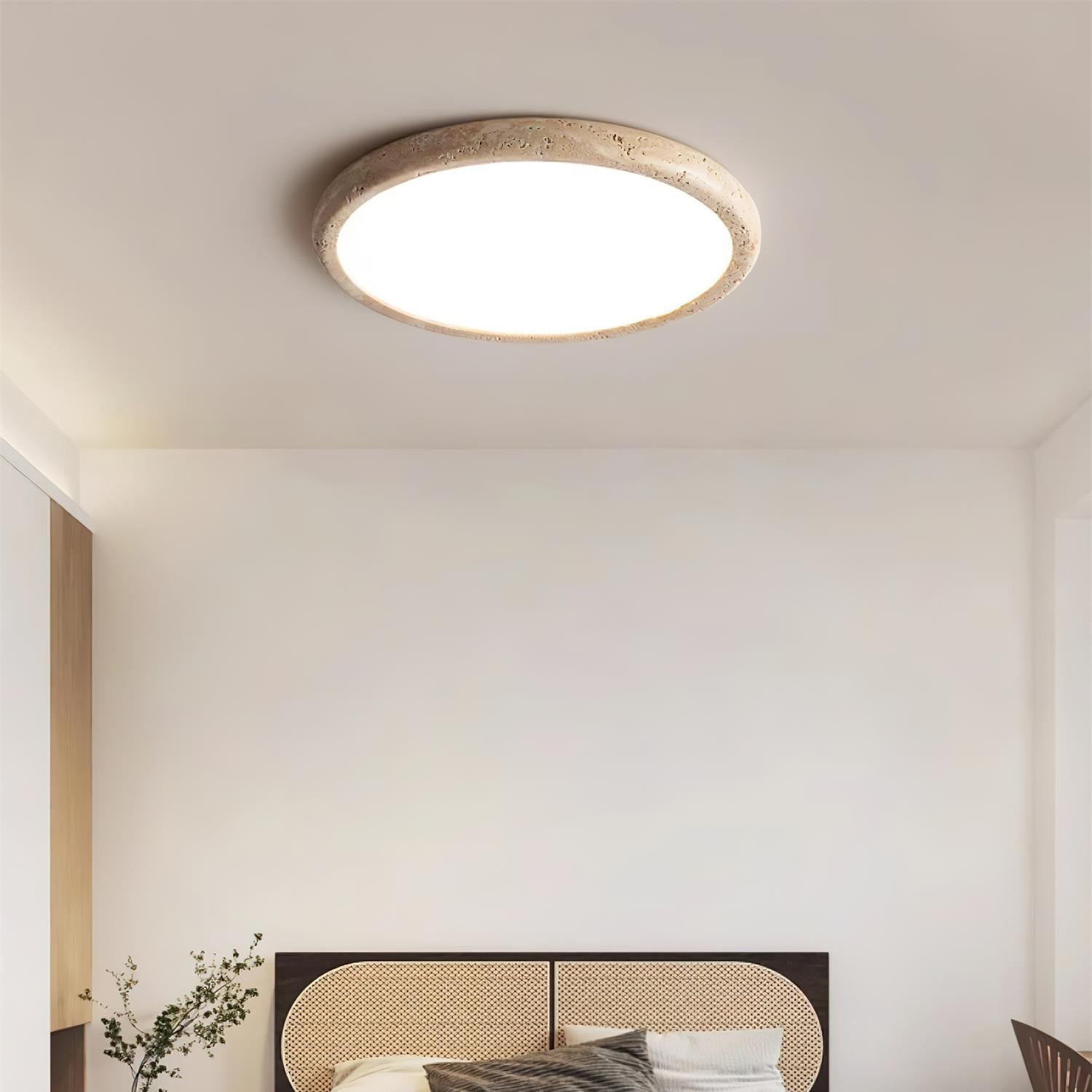 Lunaro Travertine Ceiling Light - Lamp Copper