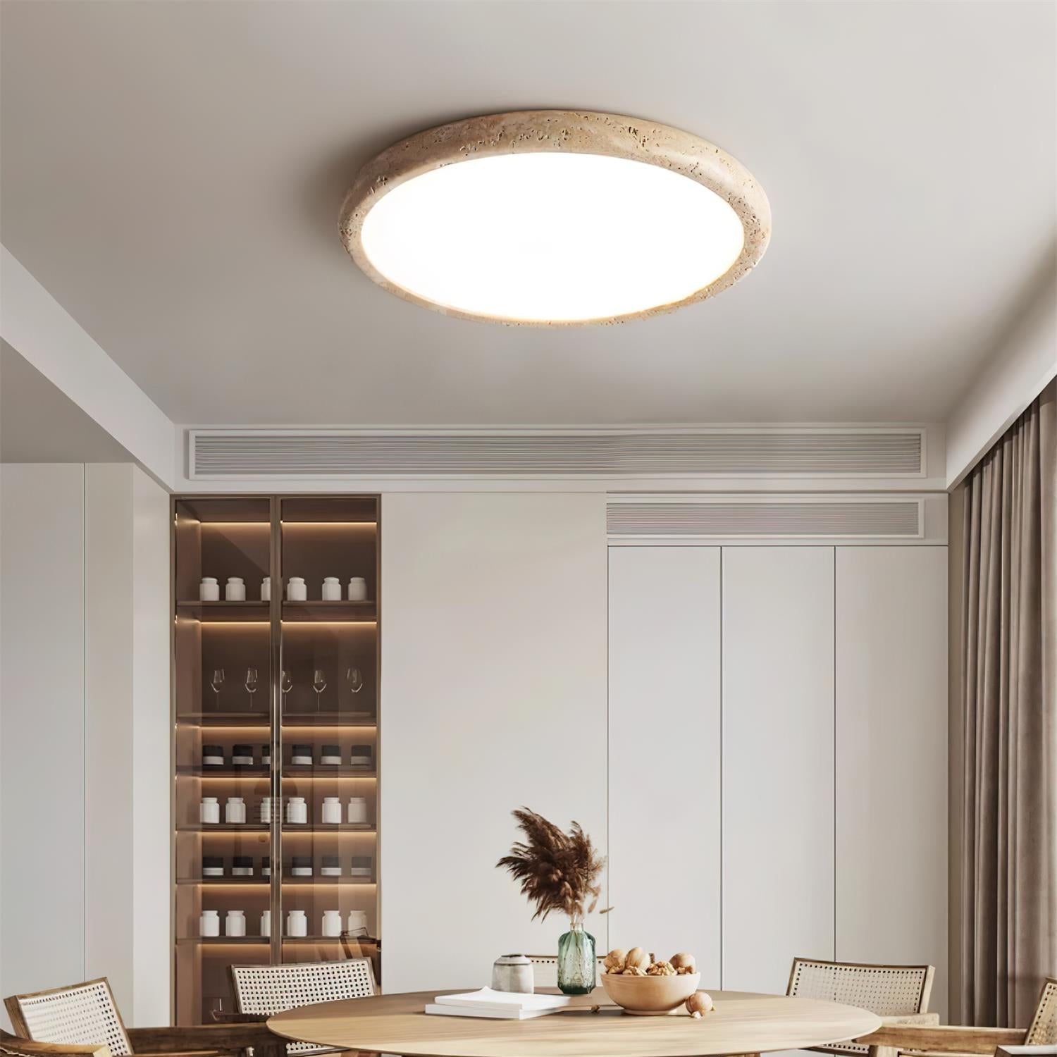 Lunaro Travertine Ceiling Light - Lamp Copper