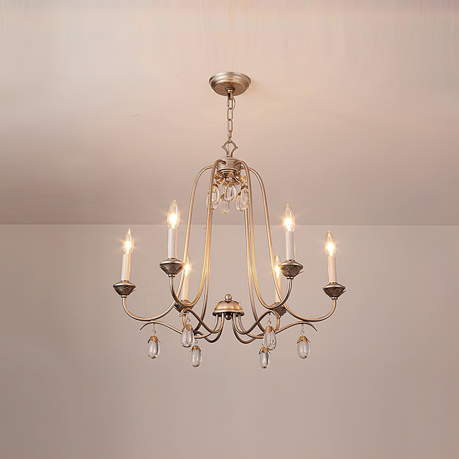 Ocara Vintage Industrial Luxury Brass Crystal Chandelier - Lamp Copper