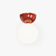 Valentina Modern Flush Mount Ceiling Light Metal Glass Bedroom - Lamp Copper