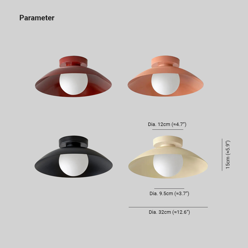 Arisha Modern Flush Mount Ceiling Light Black Red Pink Yellow Bedroom - Lamp Copper