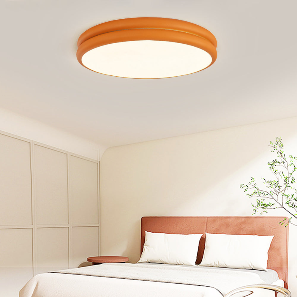Valentina Minimalism Colorful Flush Mount Ceiling Light Double-layered Design - Lamp Copper