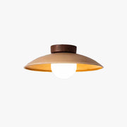 Muto Vintage Flush Mount Ceiling Light Wood/Metal/Glass Bar/Hotel - Lamp Copper