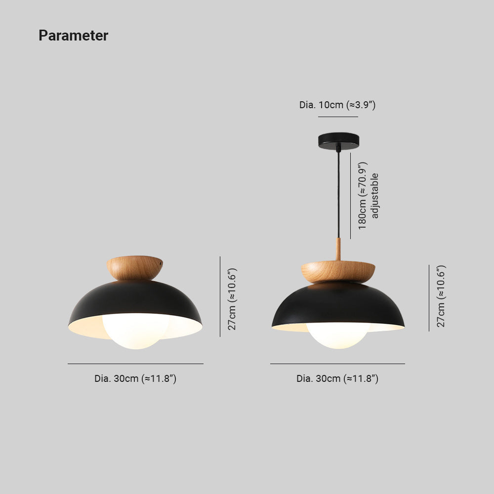 Muto Nordic Pendant Light/Flush Mount Ceiling Light Wood/Metal Black Kitchen Balcony - Lamp Copper