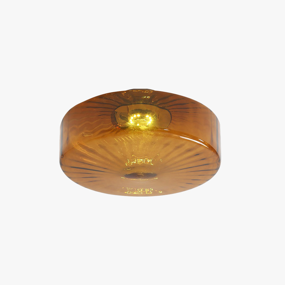 June Amber Glass Ceiling Light - Lamp Copper