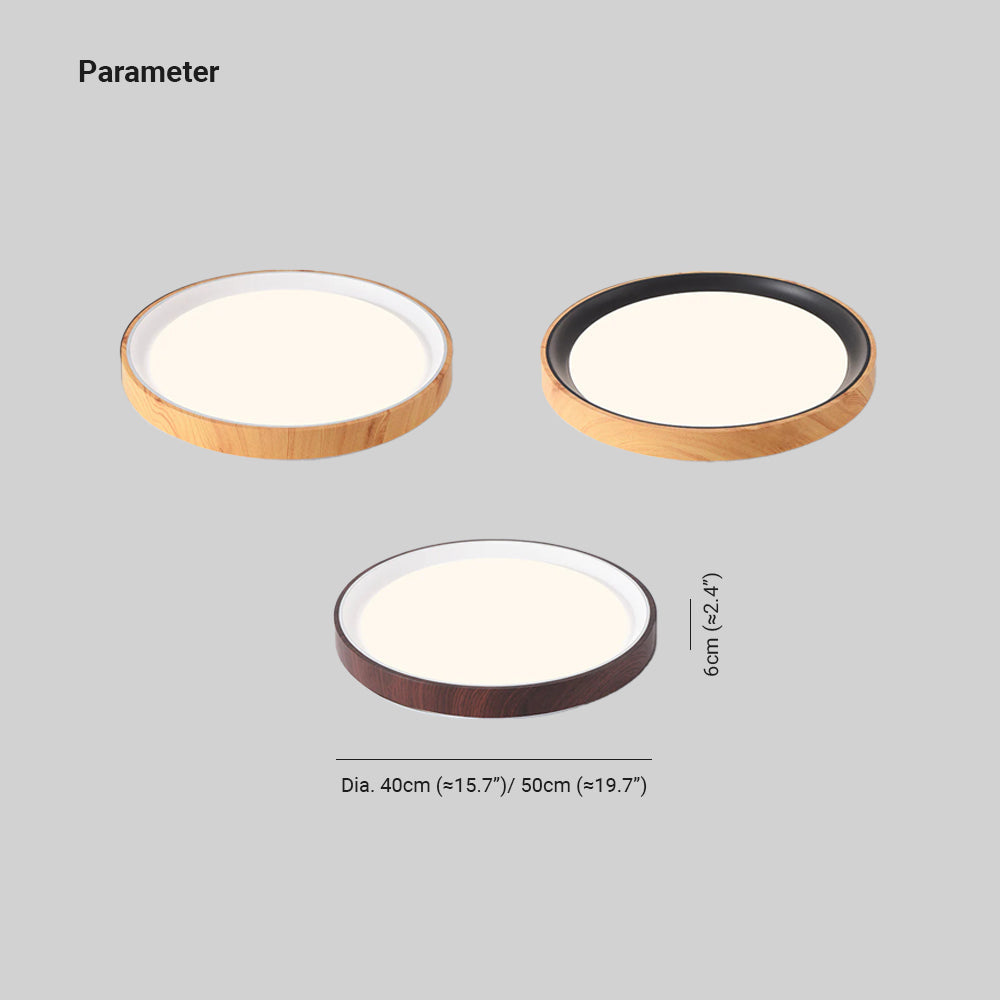 Arisha Modern LED Flush Mount Ceiling Light White Wood Kitchen - Lamp Copper