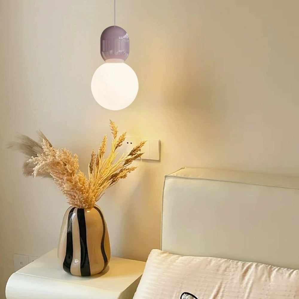 Valentina Modern Minimalist Glass/Metal Pendant Light Dining Room - Lamp Copper